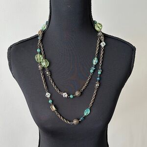 Lia Sophia Green Beaded Necklace
